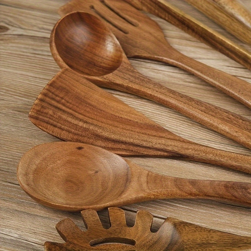 Set di Utensili da Cucina in Legno 7 Pezzi