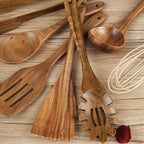 Set di Utensili da Cucina in Legno 7 Pezzi