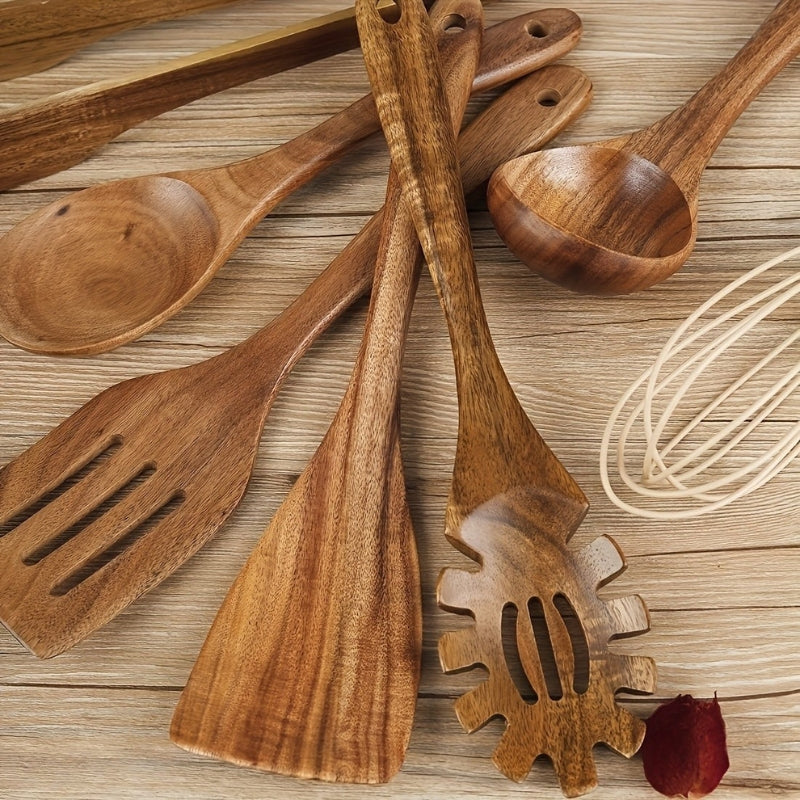 Set di Utensili da Cucina in Legno 7 Pezzi