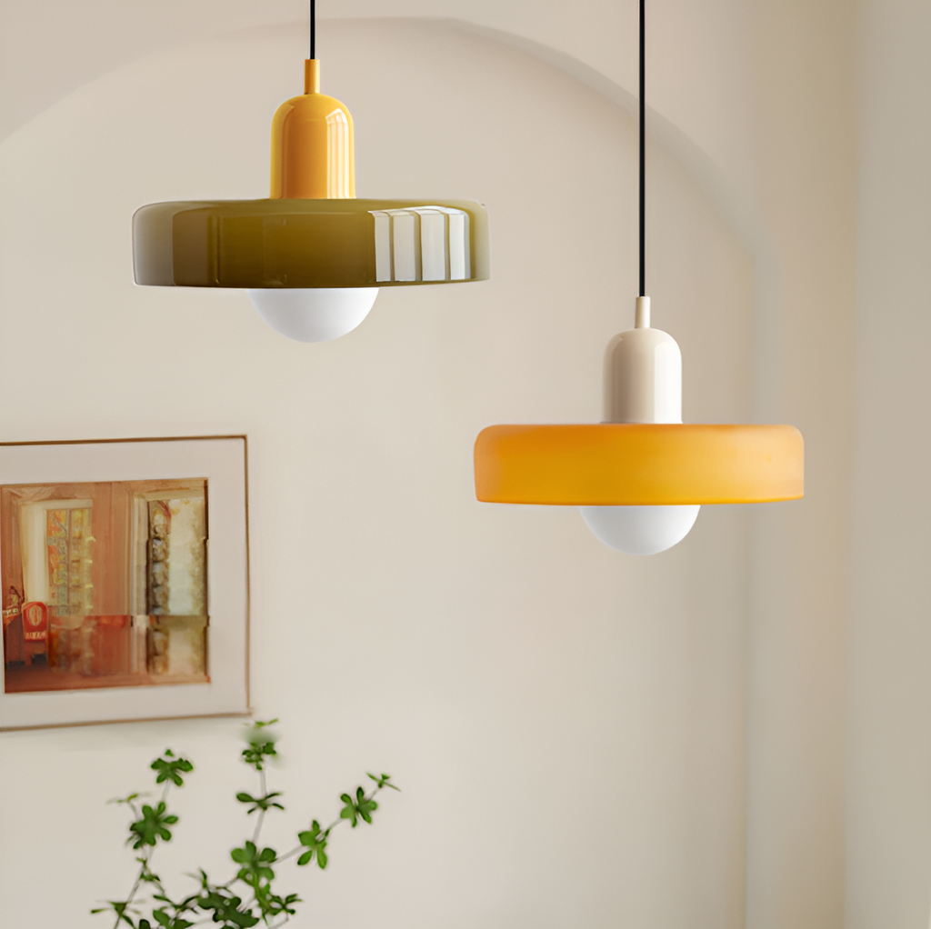 Lampada a sospensione in vetro - Regolabile e Colorata - Design Chic