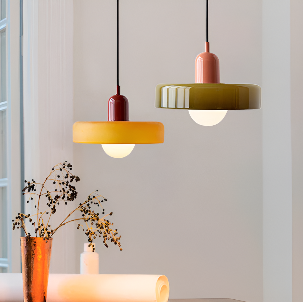 Lampada a sospensione in vetro - Regolabile e Colorata - Design Chic