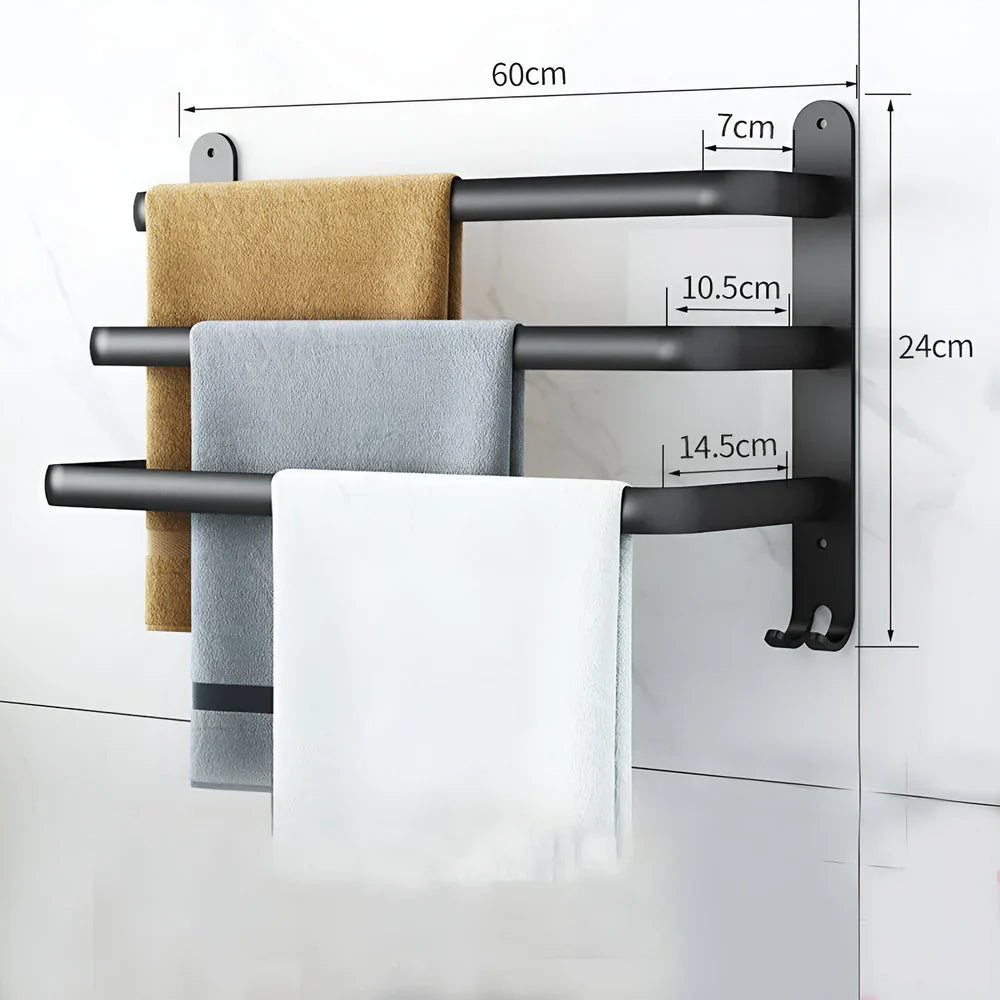TowelNest – Supporto a parete salvaspazio con barre a più livelli e facile installazione