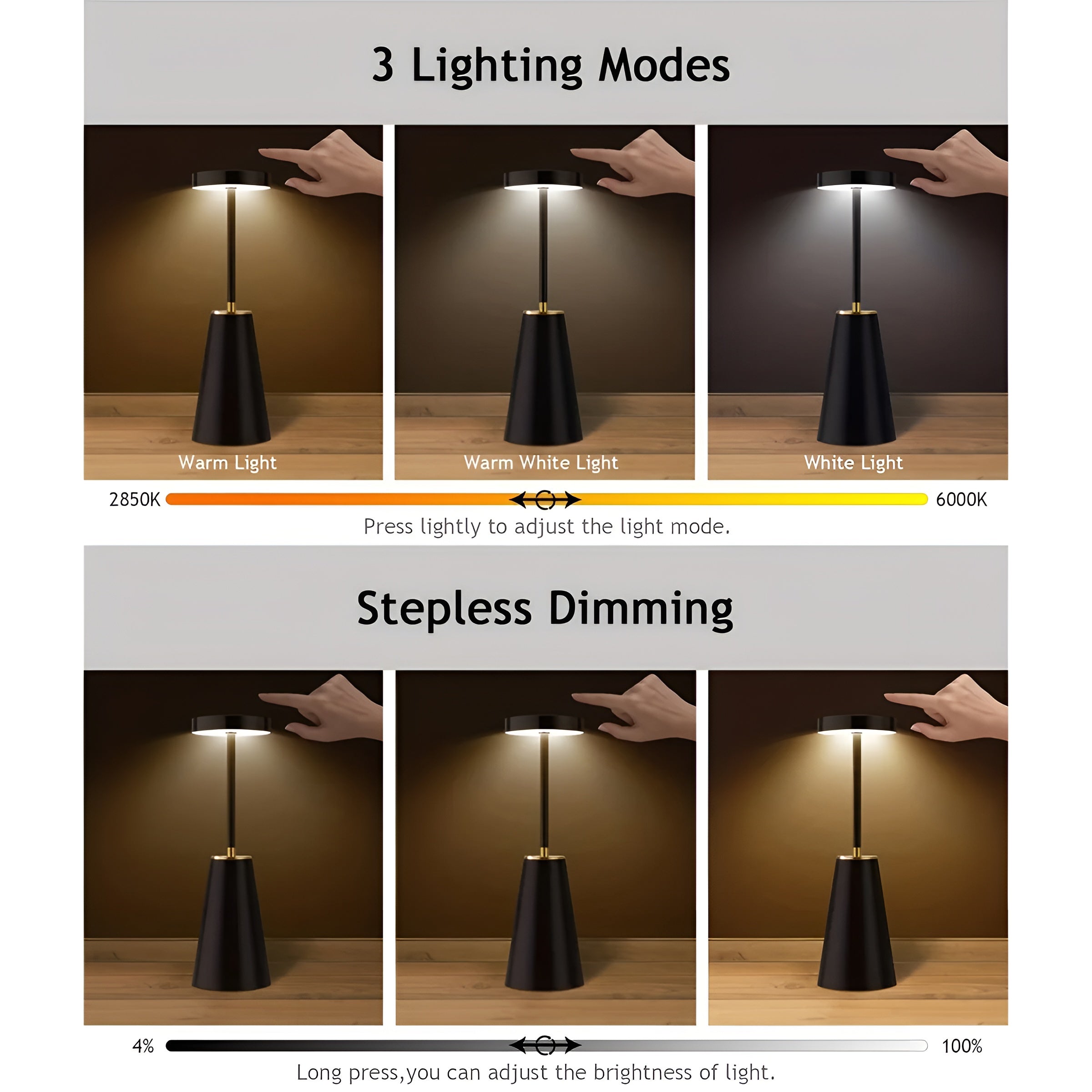 Lampada da Tavolo Senza Fili - Design di Lusso - Ambiente Moderno - Dimmerabile