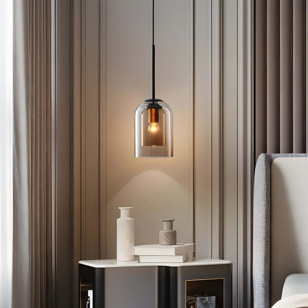 SkyGleam Light - Moderna Lampada a Sospensione in Vetro Doppio