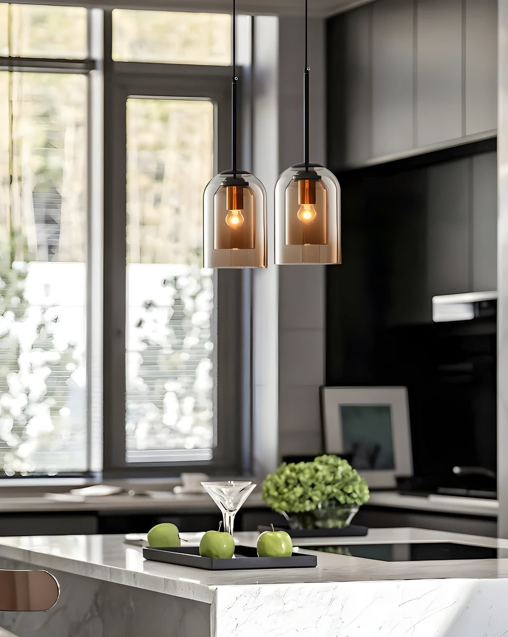 SkyGleam Light - Moderna Lampada a Sospensione in Vetro Doppio