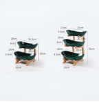 Porta Frutta Multi Livello con Supporto in Legno e Vassoi