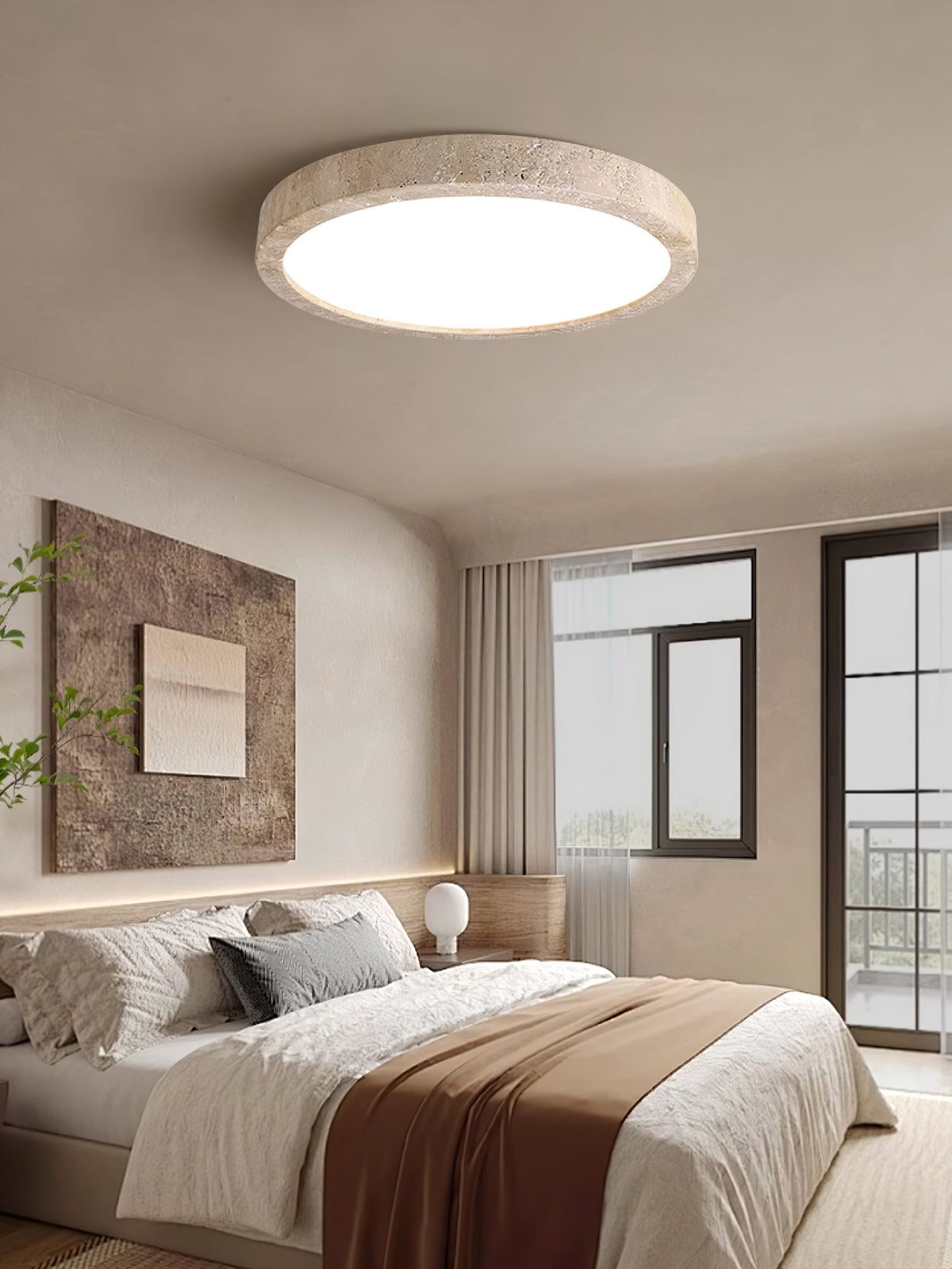 Luce da soffitto Horizon in Travertino