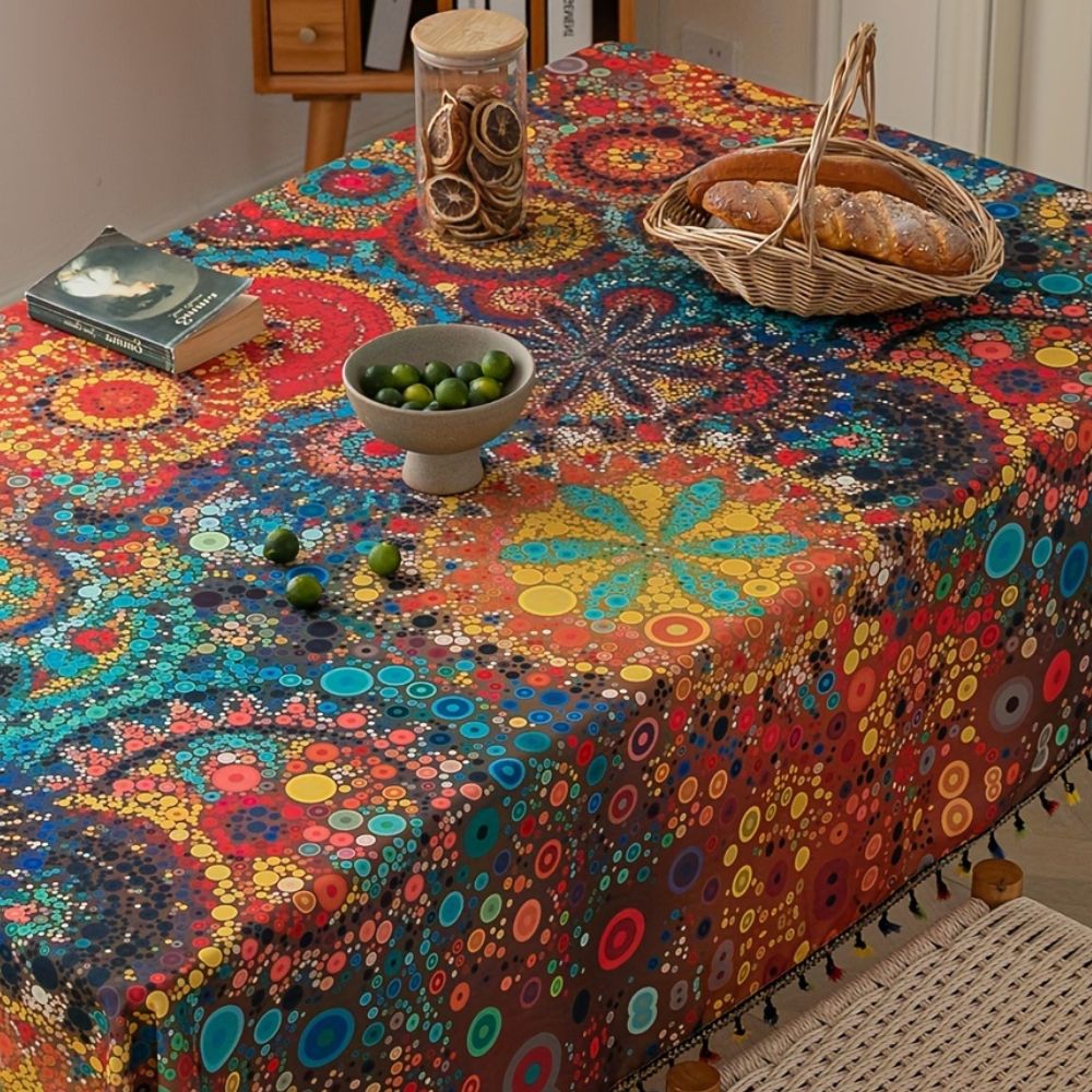 Elara Haus Kintsugi Bloom – Tovaglia Jacquard Mandala Architettonico