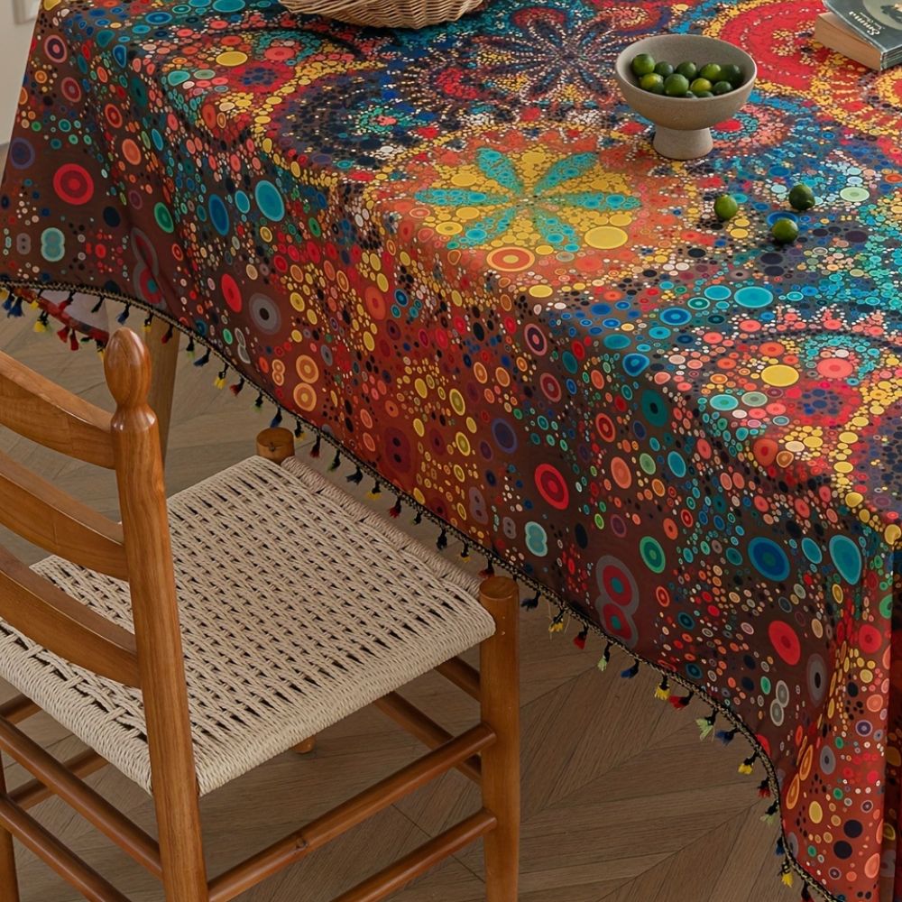 Elara Haus Kintsugi Bloom – Tovaglia Jacquard Mandala Architettonico