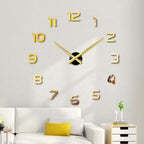 WallVibe – Orologio da parete 3D con superficie specchiata e numeri adesivi sospesi