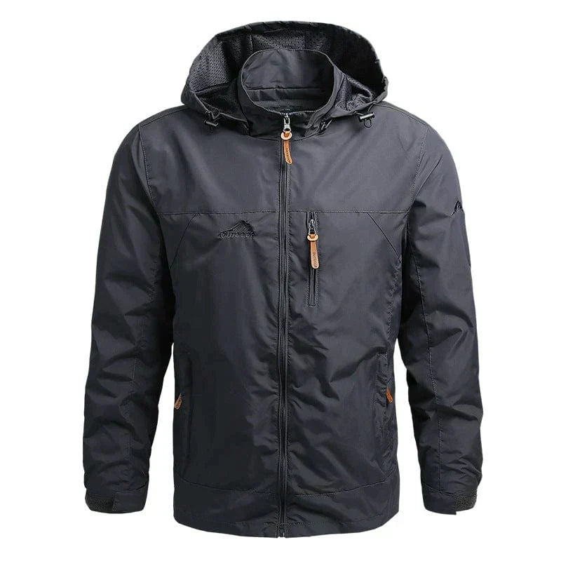 Giacca Impermeabile da Uomo con Cappuccio – Giacca Outdoor Antivento per l'Autunno
