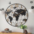 Frendorf | Orologio da parete con mappa del mondo di 60 cm