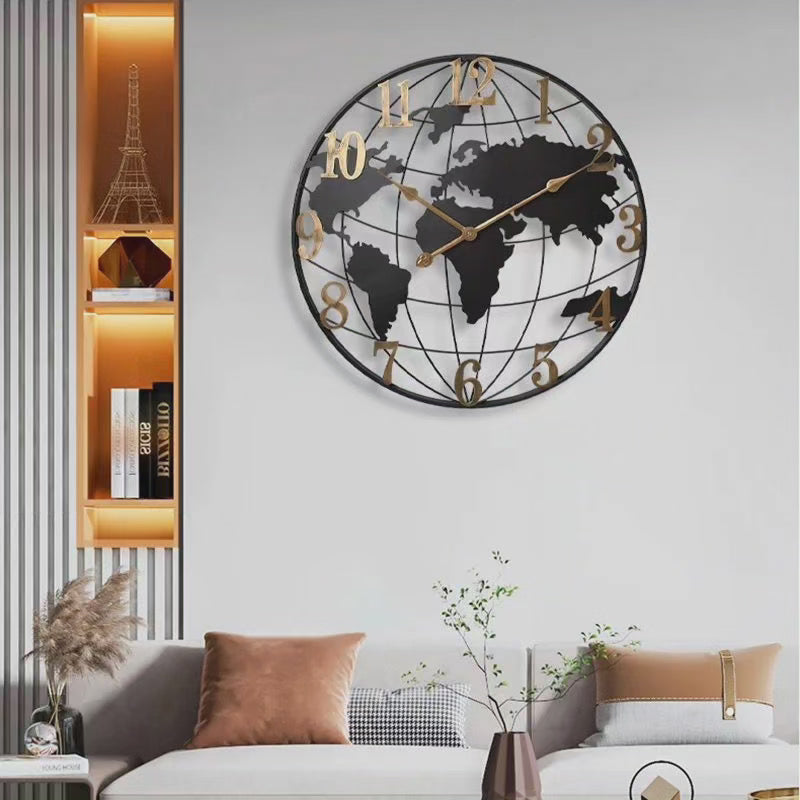 Frendorf | Orologio da parete con mappa del mondo di 60 cm
