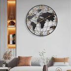 Frendorf | Orologio da parete con mappa del mondo di 60 cm