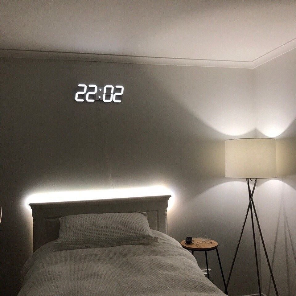 LumiSync Orologio da Parete LED 3D – Orologio Digitale Moderno con Illuminazione Dimmerabile