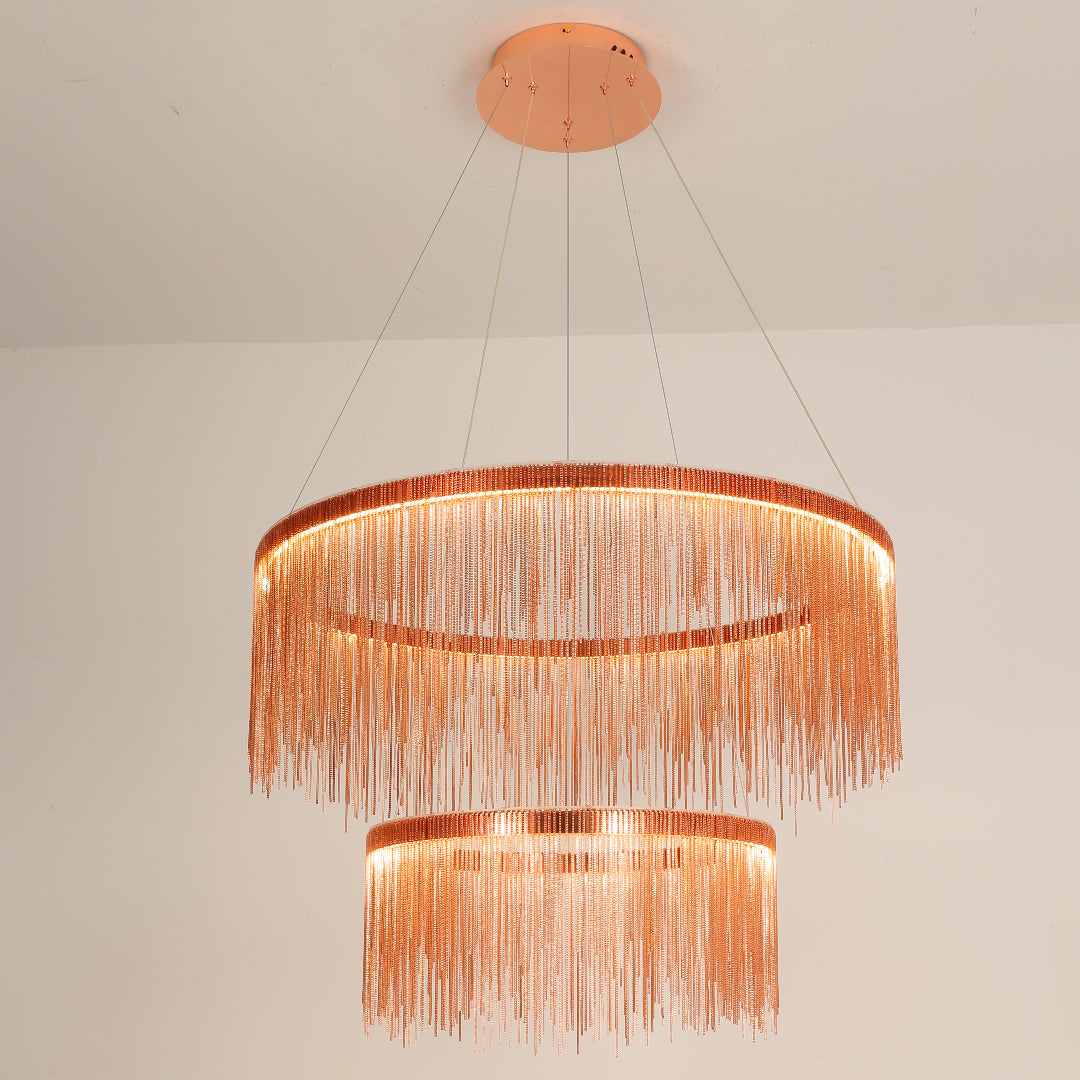 Arisha Lusso LED Lampada a Sospensione Catena Nappa