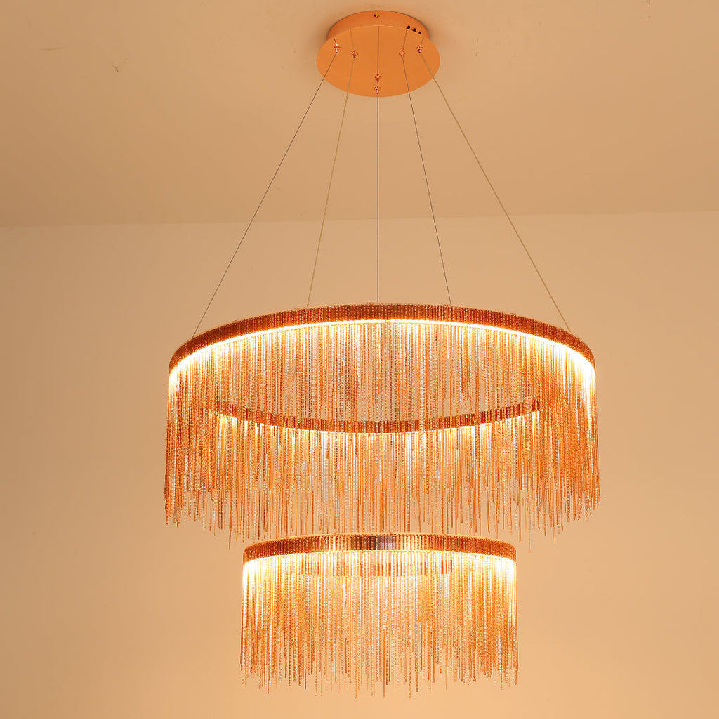 Arisha Lusso LED Lampada a Sospensione Catena Nappa