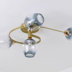 Valentina Lampada da Soffitto Flush Mount, Vetro, Nero/Oro, Sala da Pranzo