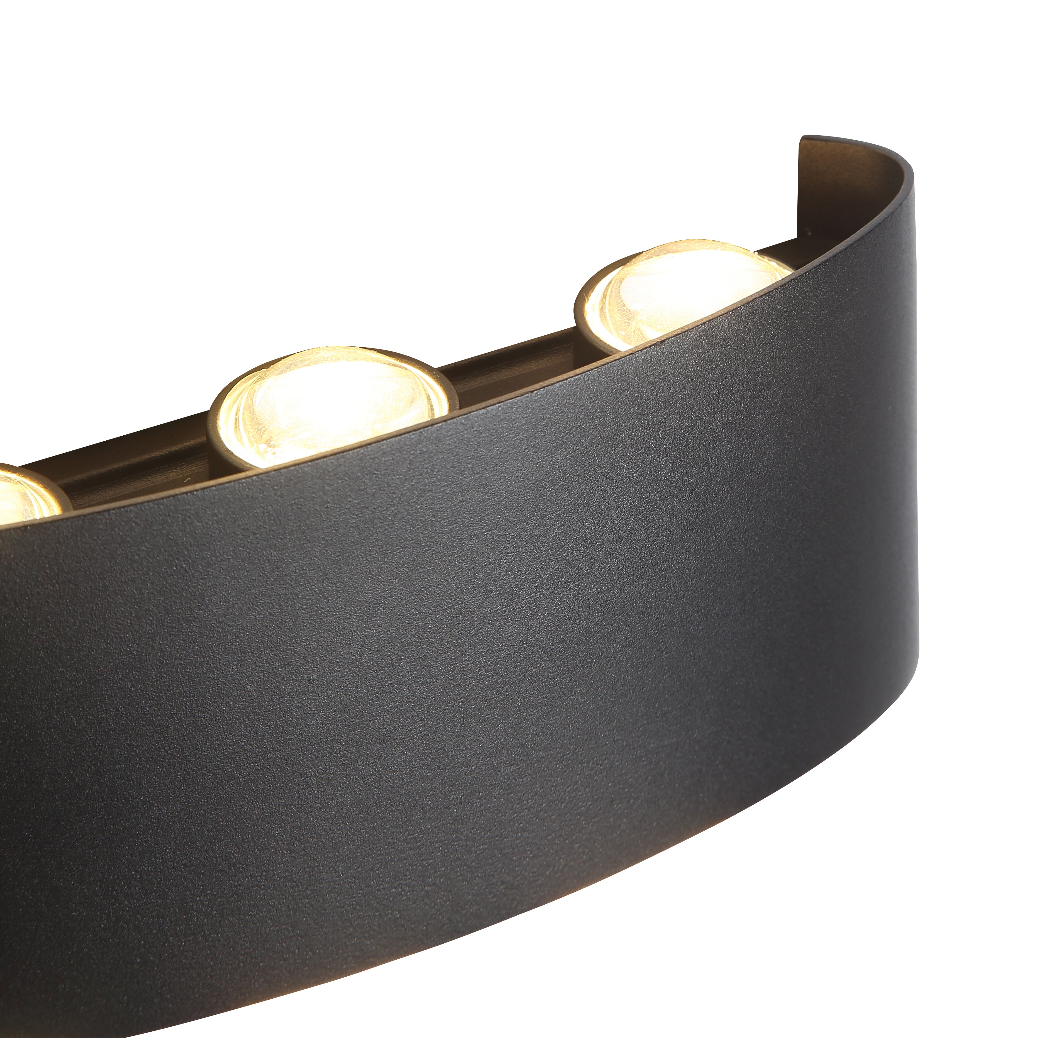 Avelira | Moderno Applique da Esterno LED Up Down in Alluminio Nero Sabbiato con Luce Calda 3000K