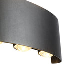 Avelira | Moderno Applique da Esterno LED Up Down in Alluminio Nero Sabbiato con Luce Calda 3000K