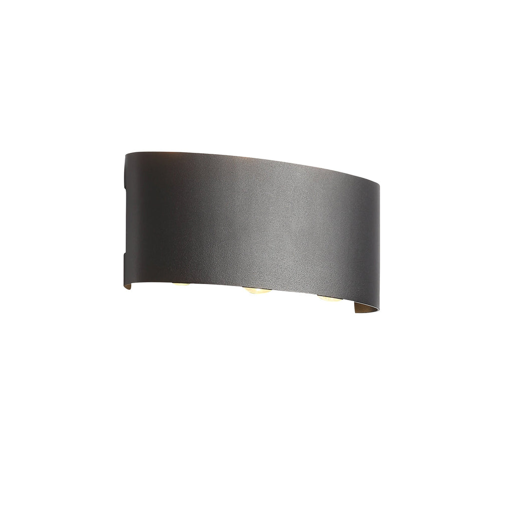 Avelira | Moderno Applique da Esterno LED Up Down in Alluminio Nero Sabbiato con Luce Calda 3000K
