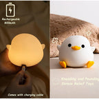 DuckieDream Light - Luce notturna automatica in silicone a forma di anatra