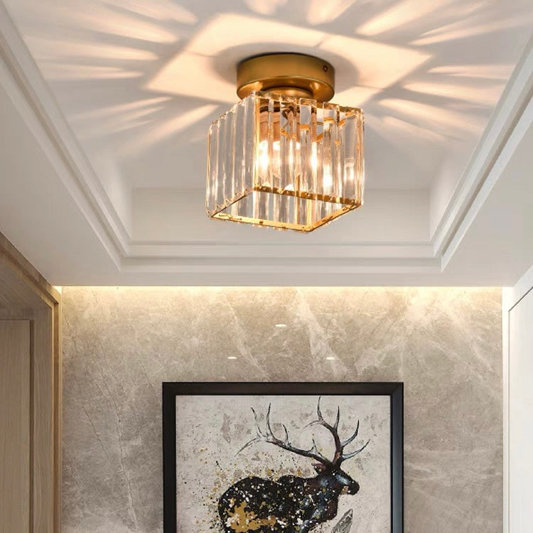 Talrex | Moderno Faretto da Soffitto Nero con Ombra di Cristallo per Corridoio e Soggiorno