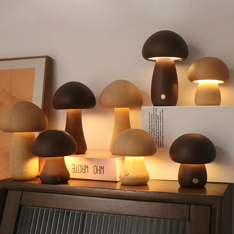NaturalGlow - Lampada a Funghetto Portatile Senza Fili