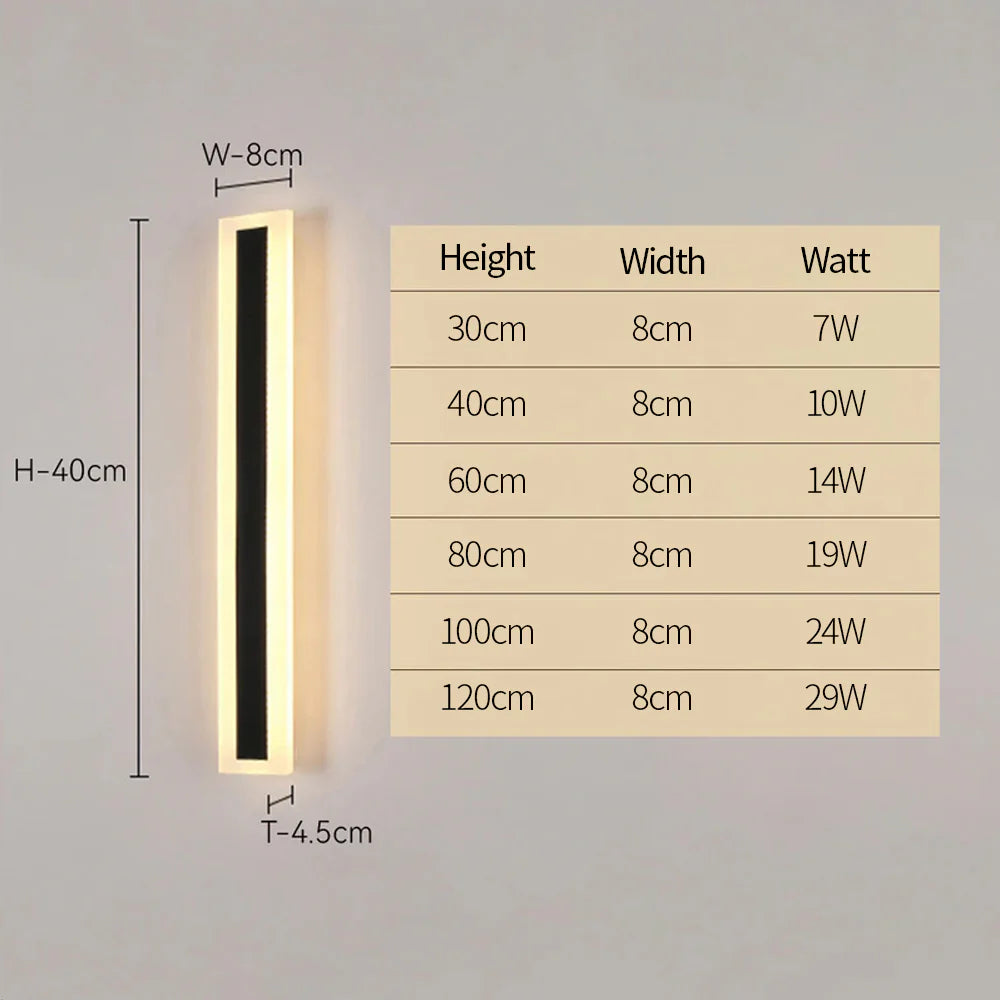 Illuminazione a Parete LED Esterno in Acrilico Minimalista Moderna