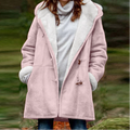 Cappotto Invernale da Donna con Fodera in Fleece – Giacca Rosa Calda con Cappuccio