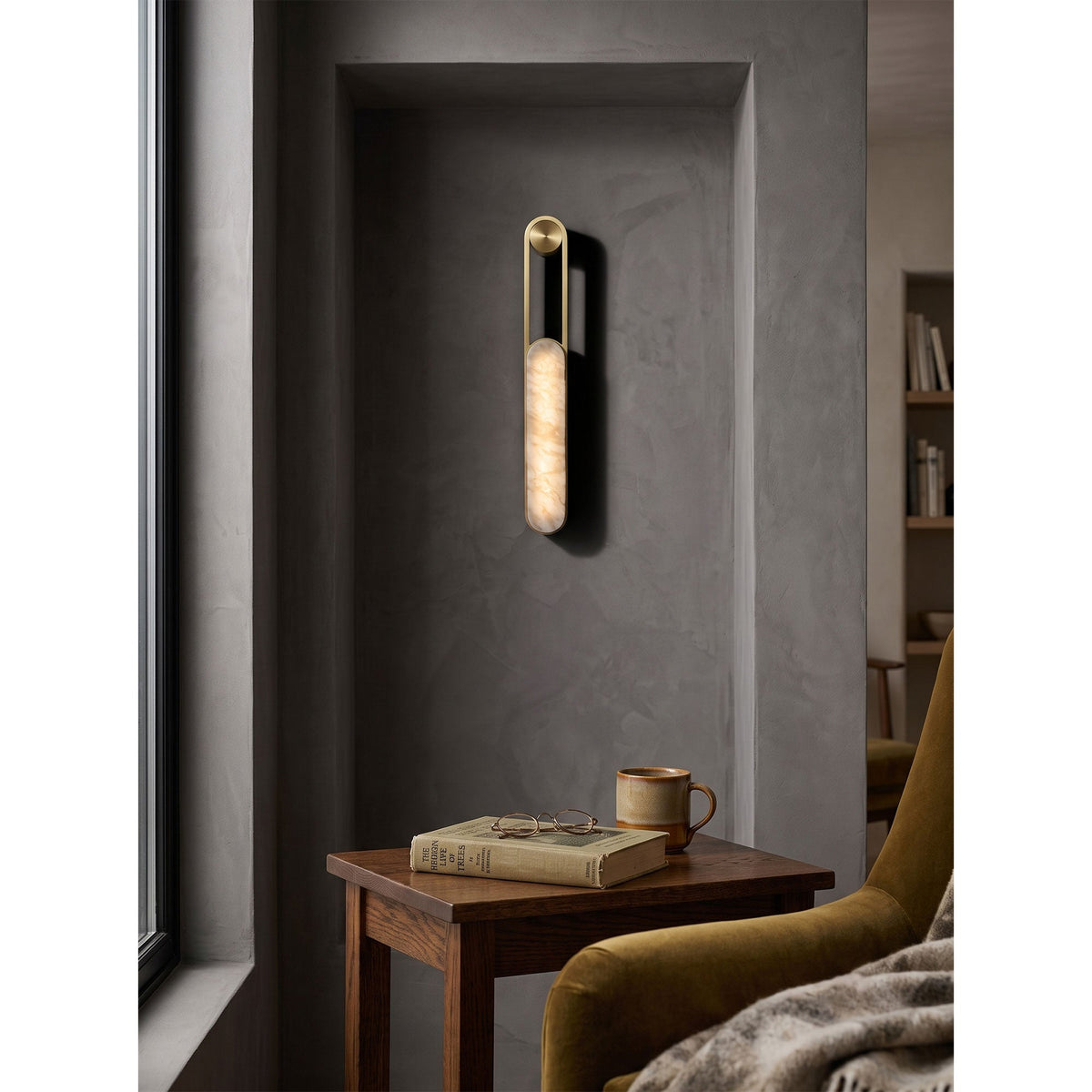 Applique a muro Inez LED in Alabastro