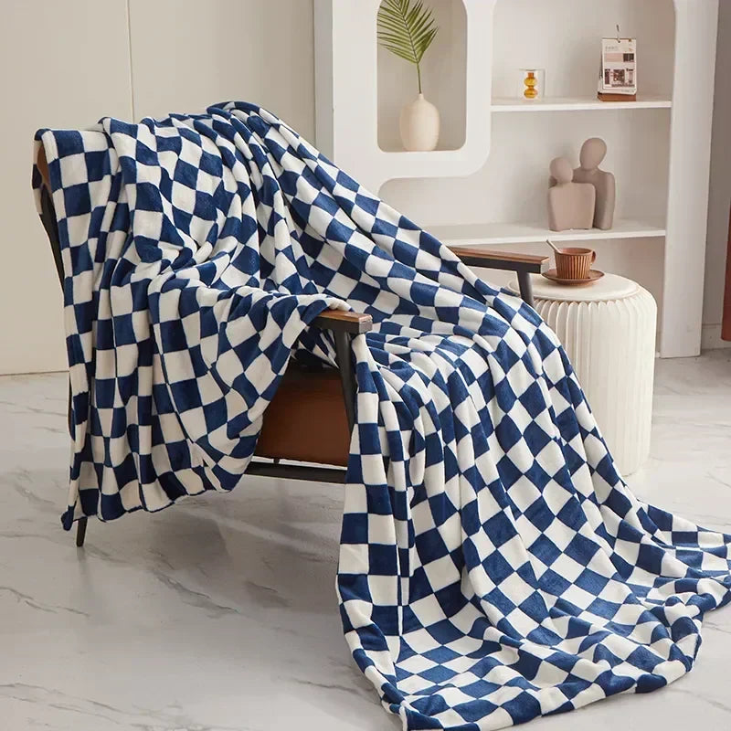 Coperta a Righe – Plaid Morbido con Motivo a Quadri per Divano e Letto