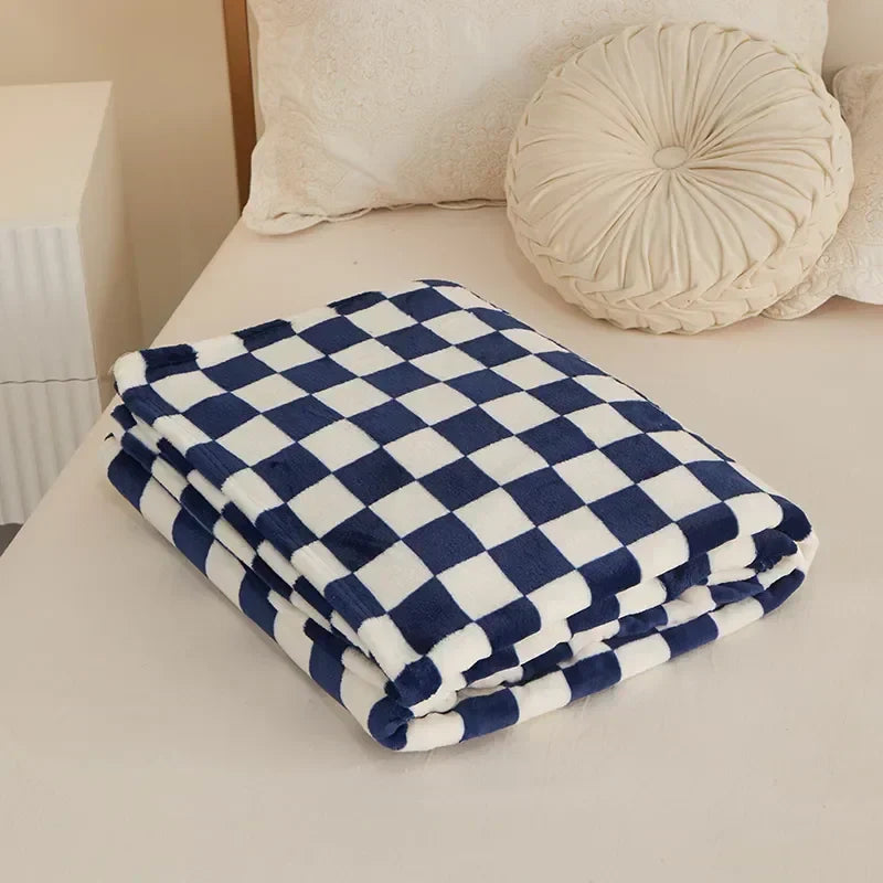 Coperta a Righe – Plaid Morbido con Motivo a Quadri per Divano e Letto