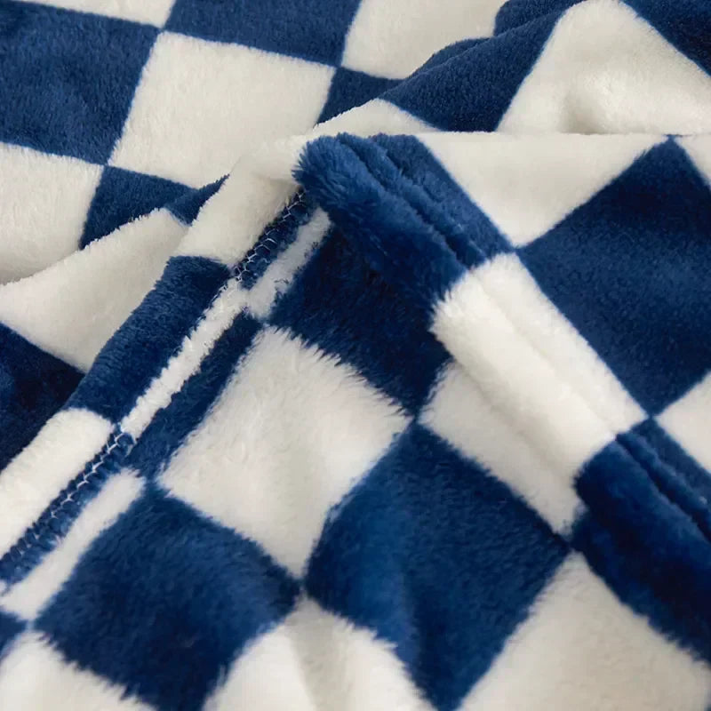 Coperta a Righe – Plaid Morbido con Motivo a Quadri per Divano e Letto