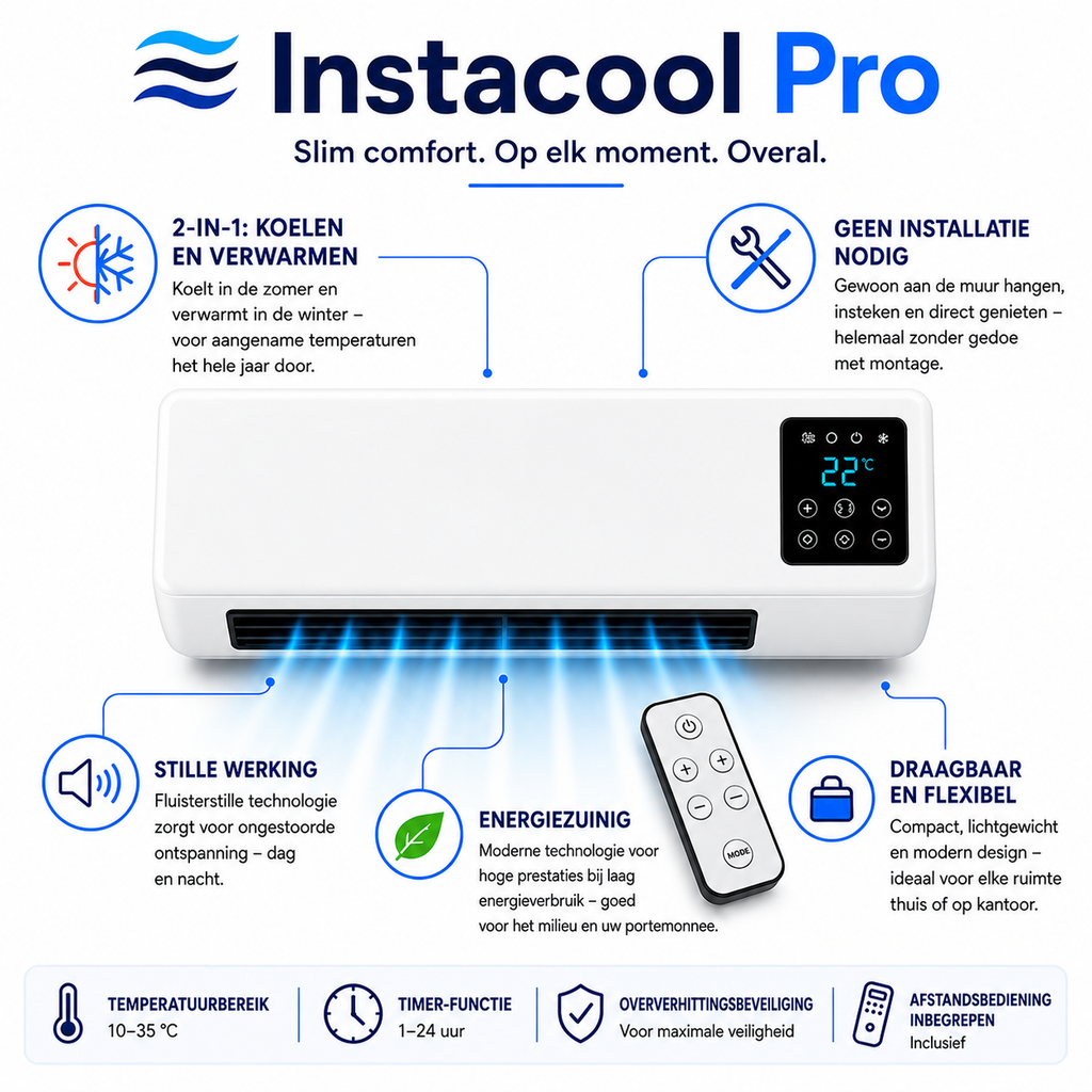 Condizionatore d'aria mobile e riscaldamento 2-in-1 – Senza installazione, fino a 51 m²