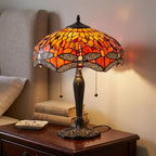 Lampada da Tavolo Tiffany Flame Dragonfly di Interiors 1900