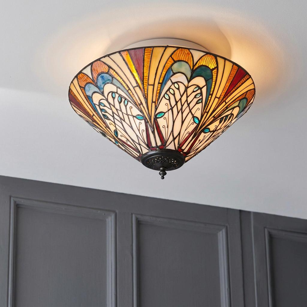 Interiors 1900 Lampada da soffitto Tiffany Medium Flush Hector