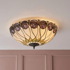 Interiors 1900 Hutchinson Grande Lampada da Soffitto Tiffany Flush