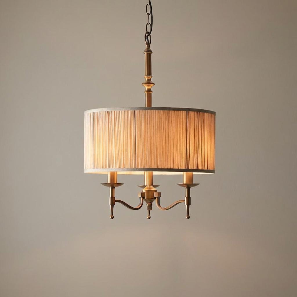 Interiors 1900 Stanford Finitura Ottone Antico Lampadario a 3 Luci