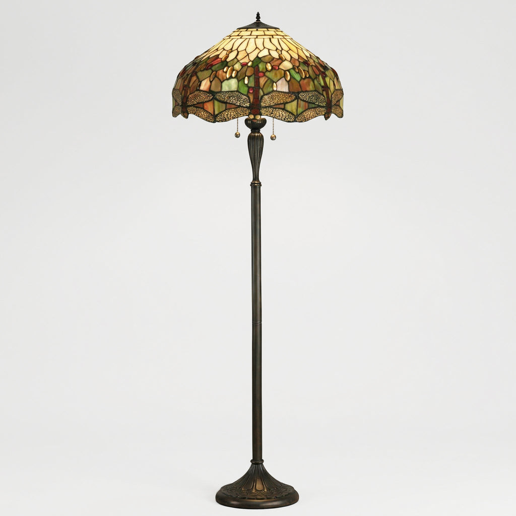 Lampada da terra Tiffany Green Dragonfly Interiors 1900