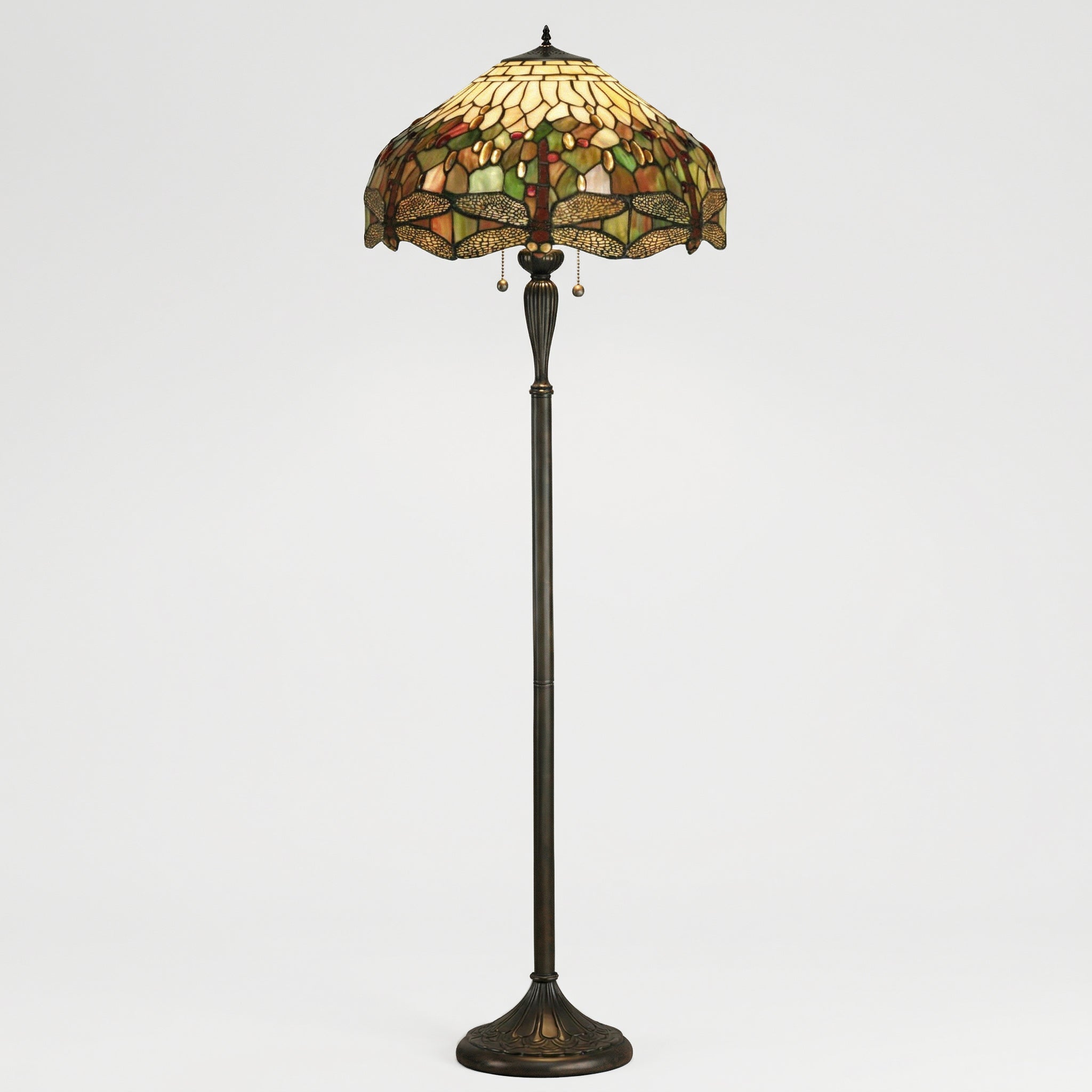 Lampada da terra Tiffany Green Dragonfly Interiors 1900