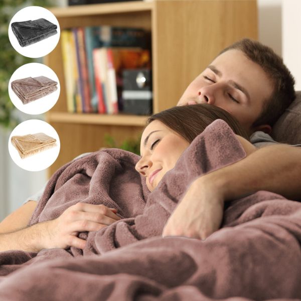 Coperta Elettrica Senza Fili – Coperta in Flanella Riscaldata Ricaricabile USB