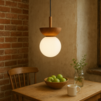 Lampada a Sospensione Globale in Legno Japandi
