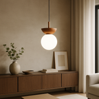 Lampada a Sospensione Globale in Legno Japandi