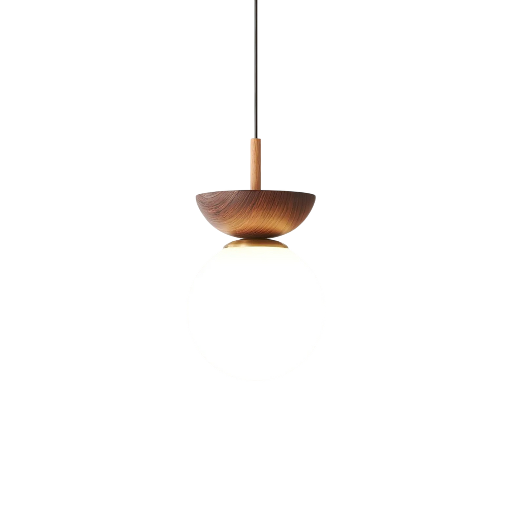 Lampada a Sospensione Globale in Legno Japandi