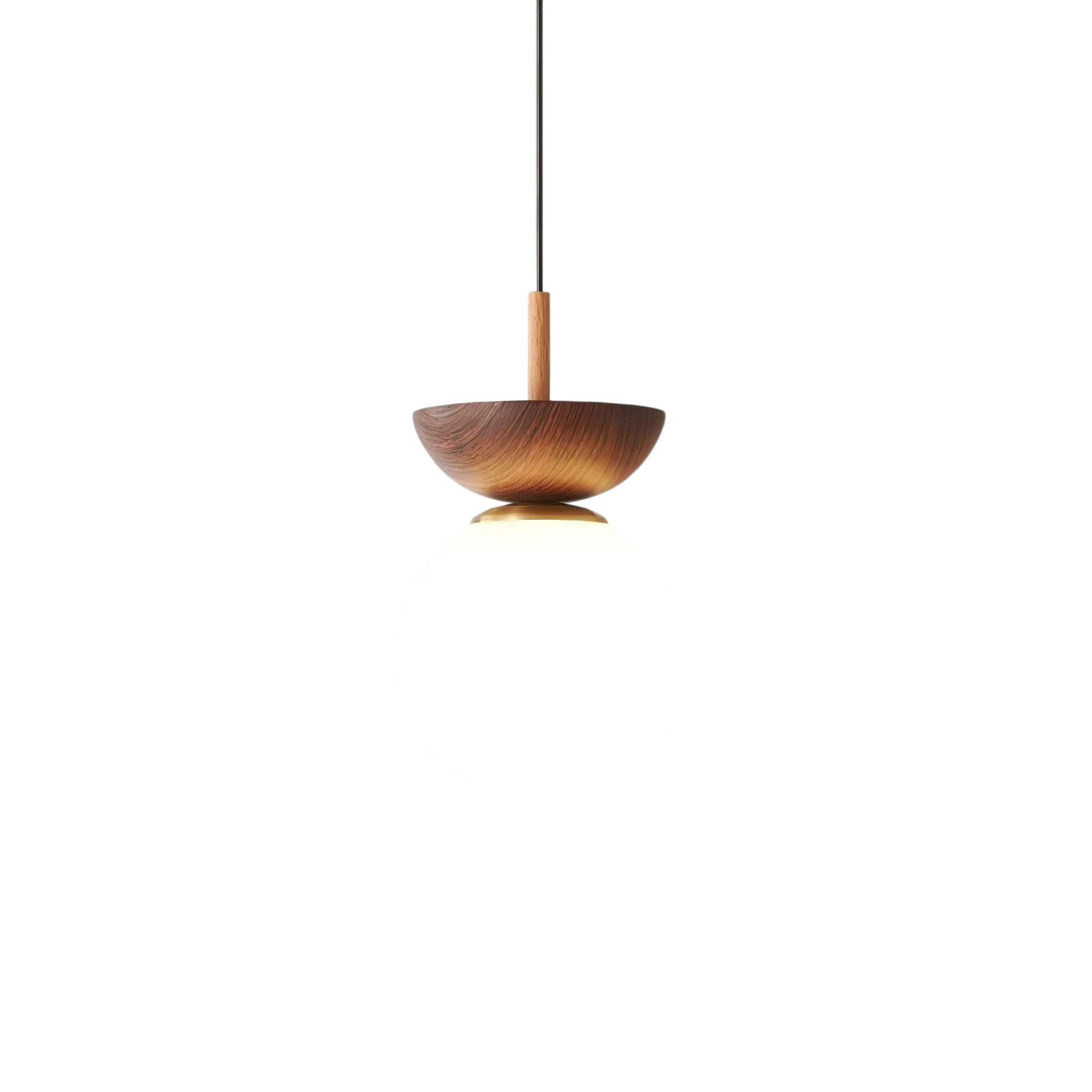 Lampada a Sospensione Globale in Legno Japandi