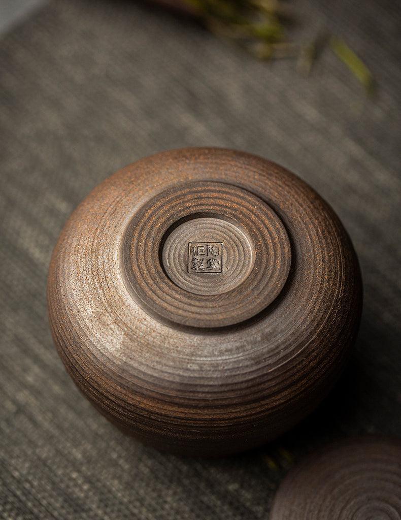Vaso di Stoccaggio Sigillato in Ceramica Giapponese Fatto a Mano Wabi-Sabi