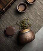 Vaso di Stoccaggio Sigillato in Ceramica Giapponese Fatto a Mano Wabi-Sabi