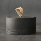 Vaso di Stoccaggio Artigianale Giapponese Wabi-Sabi con Corda di Canapa