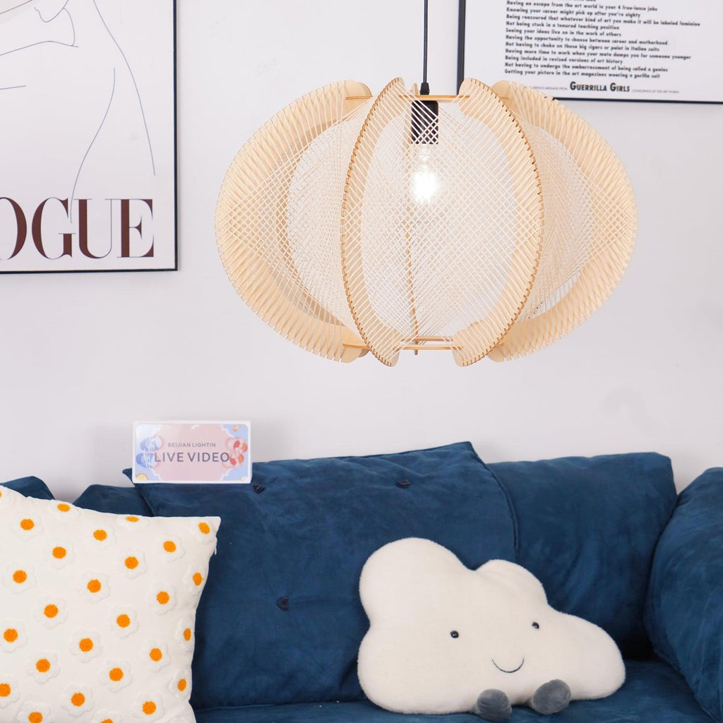Lampada a sospensione Joaves – Legno e metallo – Naturale – Ø 40 cm – Design scandinavo